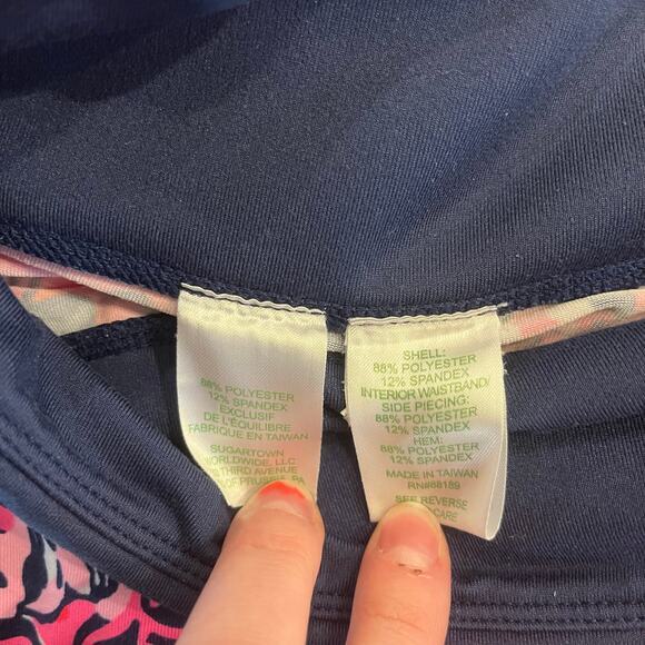 Lilly Pulitzer Luxletic Weekender Mid Rise Leggings in Low Tide Navy Size Large - Picture 7 of 10